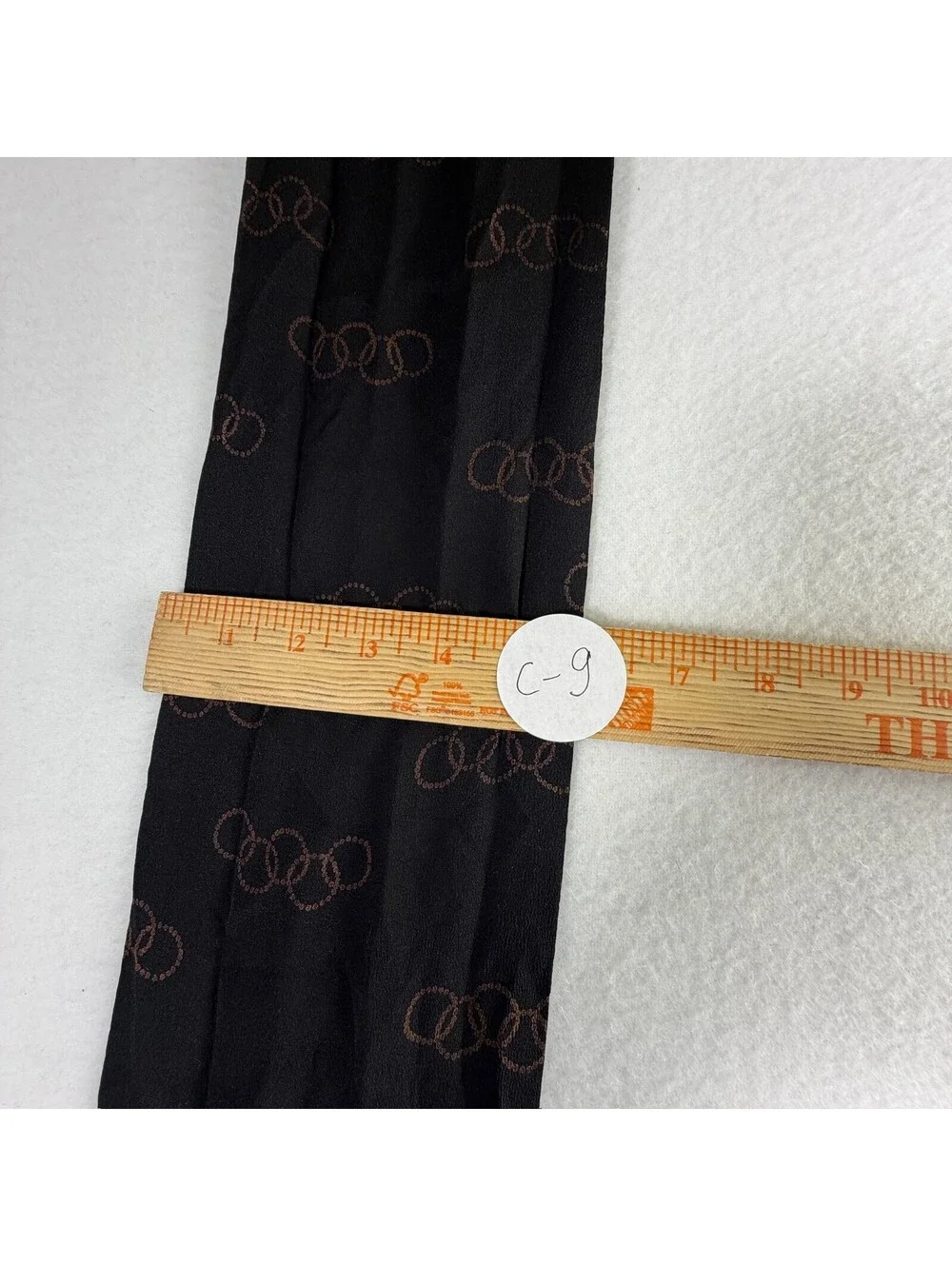 Audi Logo Scarf Black Repeating Four Rings Pattern Long